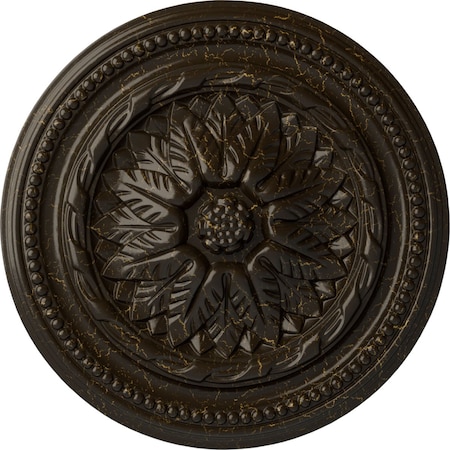 Ekena Millwork Wigan Ceiling Medallion, Hand-Painted Stone Hearth Crackle, 16"OD x 2 1/4"P CM16WGSHC